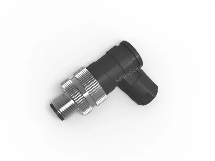 M12 8-hole male elbow connector