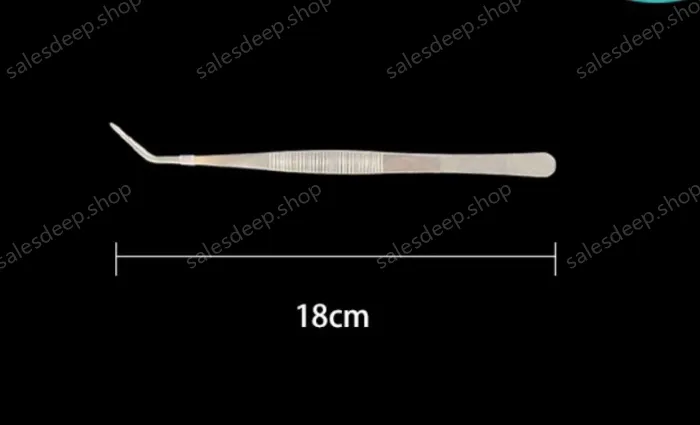 Stainless steel tweezers Curved tip (thick) 18cm